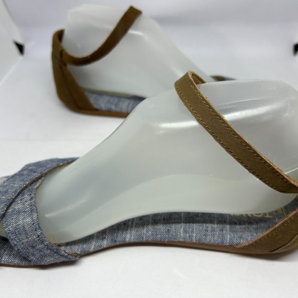 Toms Chambray Denim Sienna Open Toe Flat Sandal W9.5 - Picture 4 of 12